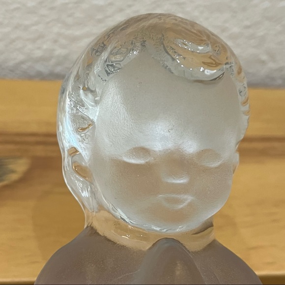Vintage VIKING Clear Satin Glass Praying Boy and Girl Figurine - Picture 8 of 13